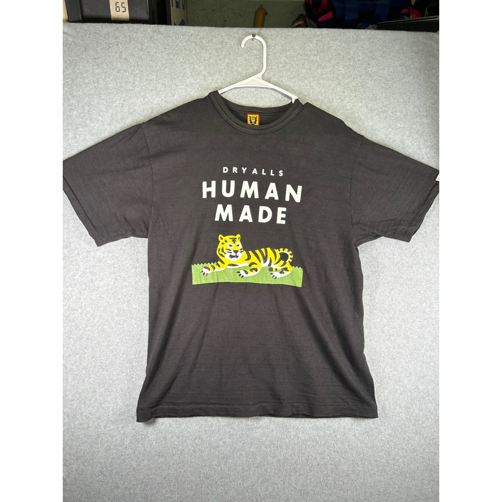 Fits Med* Human Made Dry Alls Tiger Graphic T-Shirt Black Mens Size L
